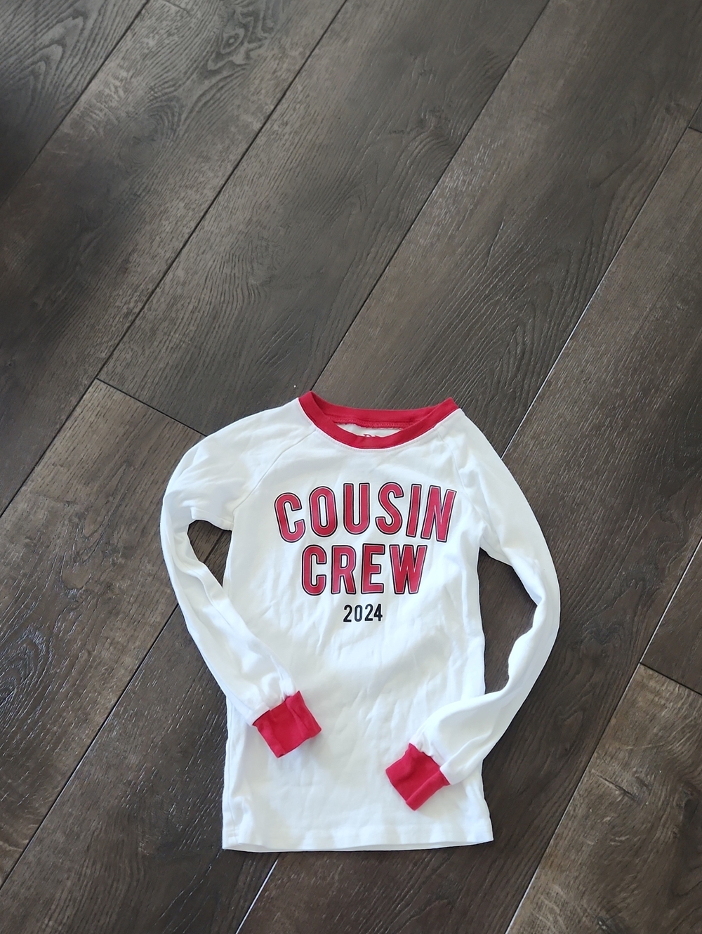 Cousin Crew 2024 Long-Sleeve Tee - White with Red Trim
